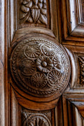 Intricate Carved Detail of Wooden Door