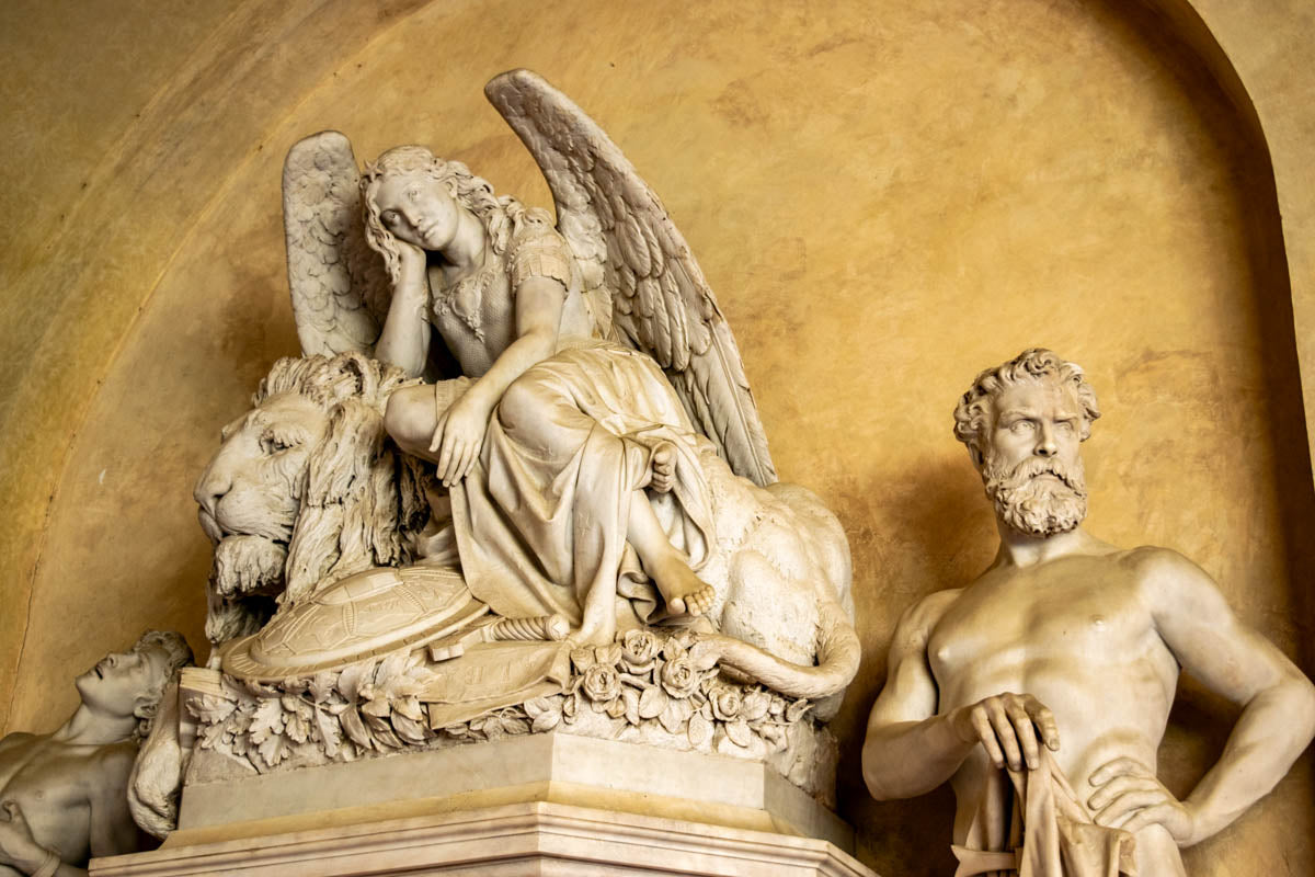 Angel & Lion Statue